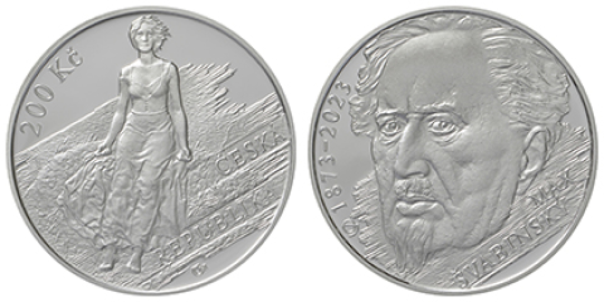Max Švabinský na stříbrné minci
